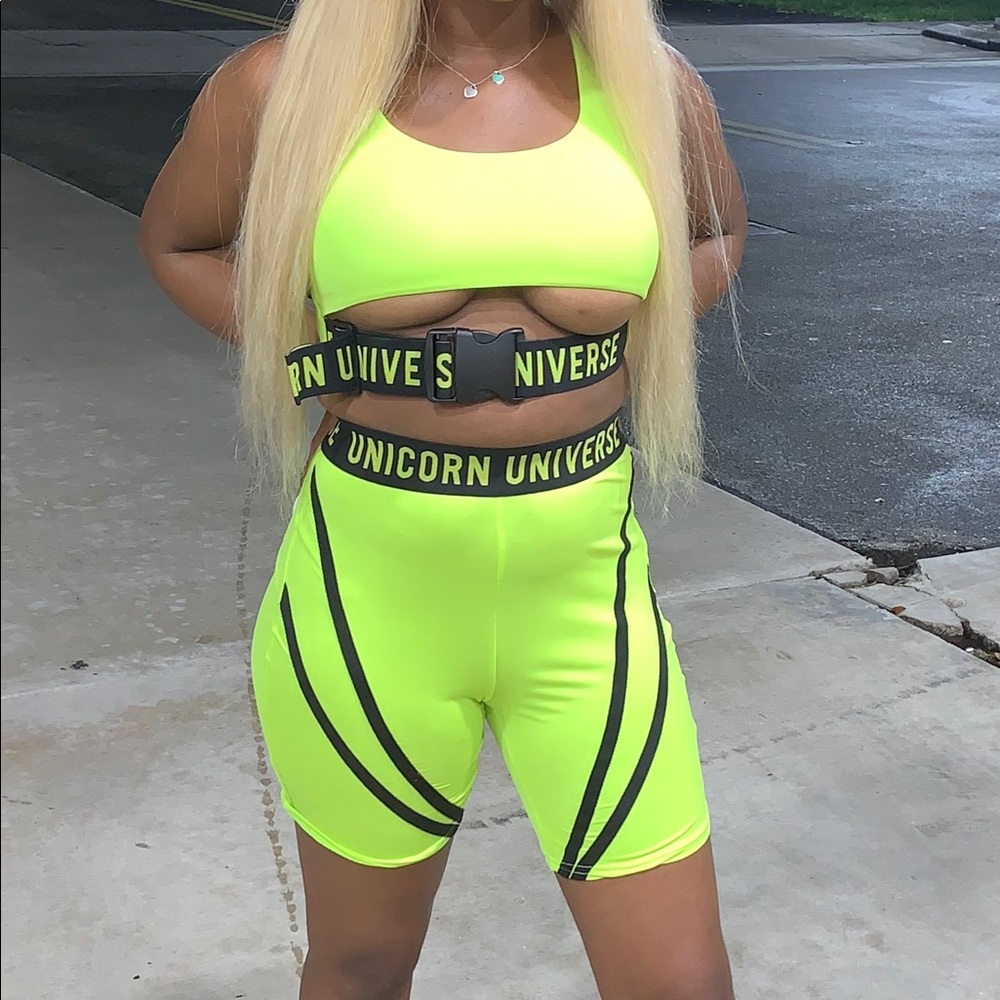 Neon green two piece
